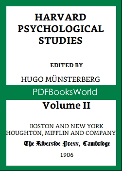 Harvard Psychological Studies, Volume 2